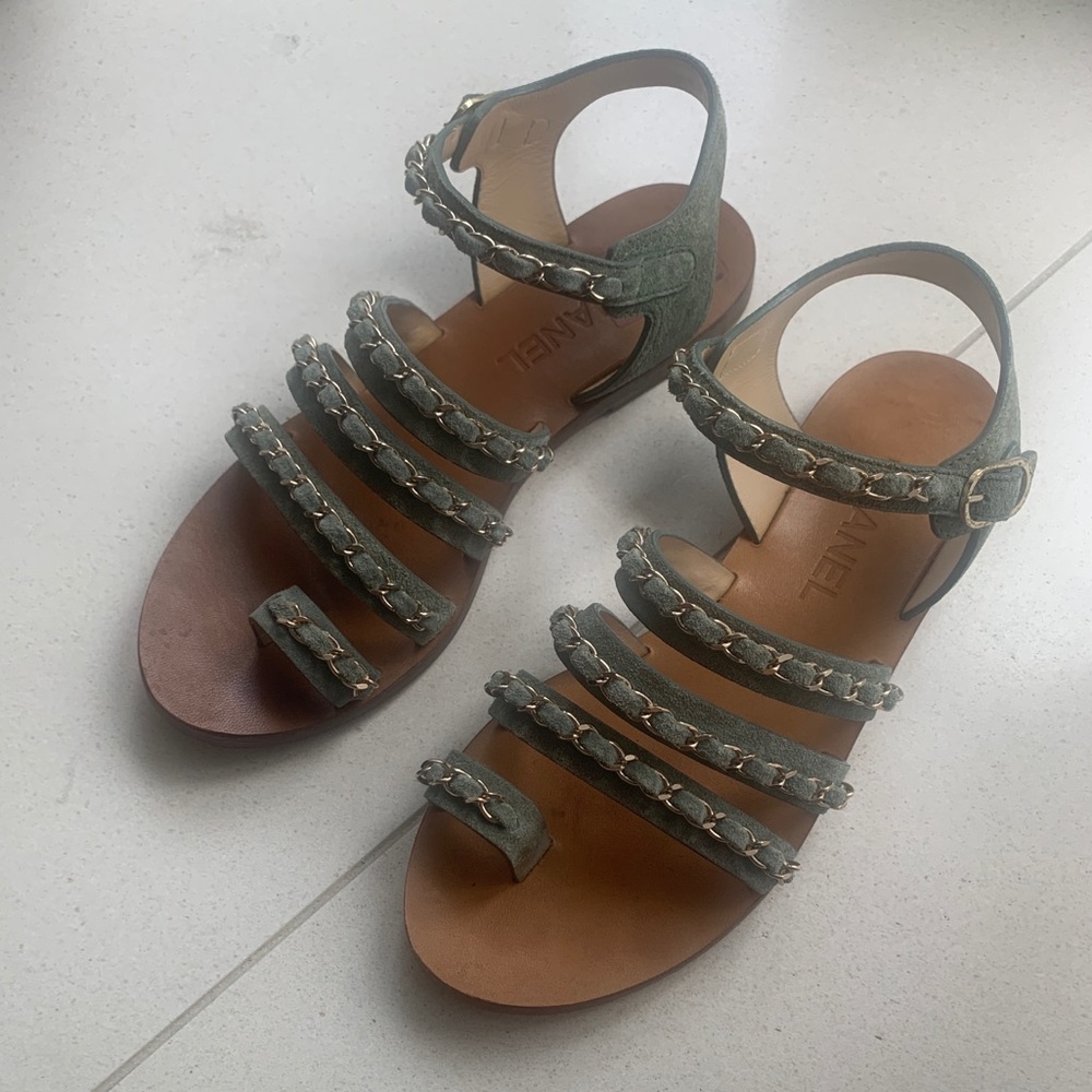 Chanel Classic Chainlink Multi-Strap Sandals - image 2